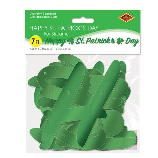 Beistle 7ft. Happy St. Patrick's Day Foil Streamer
